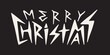 Merry Christmas lettering in rock metal style. Party celebration card. Vector illustration.