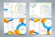 Business brochure set design template folder booklet tri-fold circle figure abstract