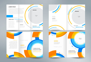 Wall Mural - Business brochure set design template folder booklet tri-fold circle figure abstract