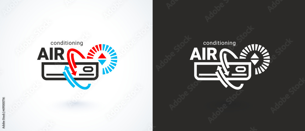 Window Split Ac Logo Air conditioner logo. Split system conditioning vector icon Stock ...