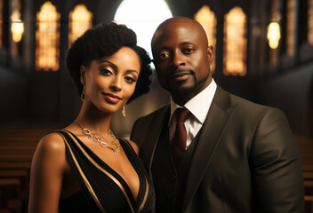 Poster - A handsome black pastor and his beautiful black wife.