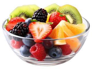 Wall Mural - fruit salad in a bowl on transparent background