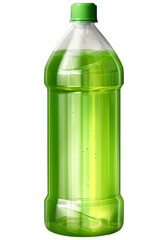 Canvas Print - green plastic bottle isolated on transparent background