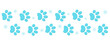 Winter snowy paw prints dog footpath banner divider border