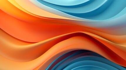 Wall Mural - Colored modern canvas with blue, orange and turquoise colors.