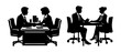 Business meeting silhouette black filled vector Illustration icon	