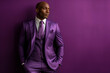 © World's Greatest Mom - african american businessman in classic suit against vibrant purple backdrop