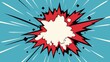 Red Comic Boom Explosion Cloud Artwork for a Colorful Pop art. Visual Dynamism. Old fashioned comic book icon for punch word