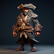 low poly pirate character