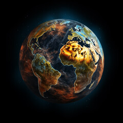Wall Mural - earth isolated background,created with generative ai tecnology.