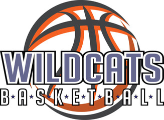 Wall Mural - wildcats basketball graphic is a sports design template that includes graphic text, stars and a grap
