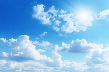 Wall Mural - Summer blue sky cloud gradient light white background. Beauty clear cloudy in sunshine calm bright winter air bacground. Gloomy vivid cyan landscape in environment day horizon skyline view spring wind