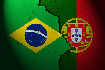 Wall Mural - Relations between brazil and portugal