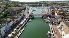 Aerial View Of Weymouth Harbour Or Port In The Summer