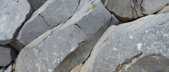 Canvas Print - Dity white mountain granite rock texture with cracks and dirt. from Generative AI