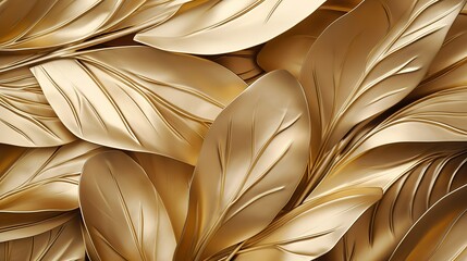 Wall Mural - Beautiful golden leaf background perfect for any design project