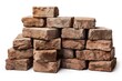 Old bricks isolated on transparent or white background