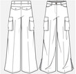 WIDE LEG SLOUCHY FIT BOTTOM WITH SIDE SLIT ZIPPER DETAIL PANTS TROUSER INSTRIPER PATTERN DESIGNED FOR WOMEN AND TEENS WEAR IN EDITABLE FILE