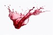 Red wine splash isolated on transparent or white background