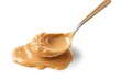 Spoon of peanut butter isolated on transparent or white background