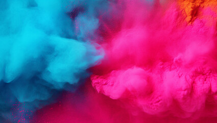 Wall Mural - Colorful dust. An explosion of particles of bright colors. Colored background with lots of dust of different colors, explosion of colors.