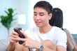 © DG PhotoStock - Smartphone - social media addict problem in young people.