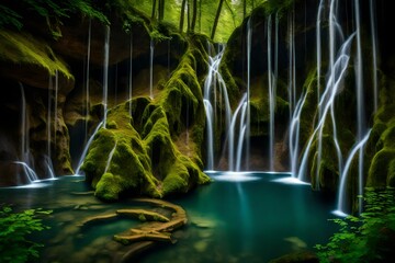 Poster - waterfall in the park