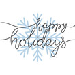 happy holidays lettering, line ard design for greeting card,background,wallpaper,vector illustration