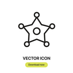 Poster - Sheriff icon vector. Linear-style sign for mobile concept and web design. Sheriff symbol illustration. Pixel vector graphics - Vector.	