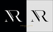 Alphabet letters NR or RN logo monogram