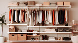 Fototapeta Mapy - Vêtements rangés dans un dressing