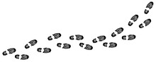 Up footprint trail of human, human footprints silhouette – stock vector