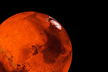 Wall Mural - planet mars on a dark background. elements of this image furnished by nasa