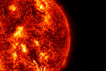 Wall Mural - the sun on a dark background in space. elements of this image furnished by nasa