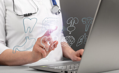 Medical checkup online, digital technologies in medicine concept