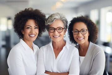 business businesswoman office mature middle aged group woman portrait corporate manager  black businessperson teamwork team partner