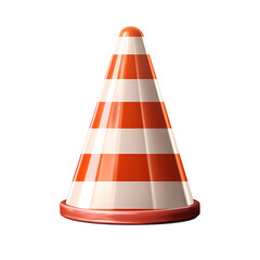 Canvas Print - Traffic cone isolated on transparent background