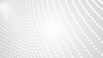 Poster - Dot white gray wave light technology texture background. Abstract big data digital concept. 3d rendering.