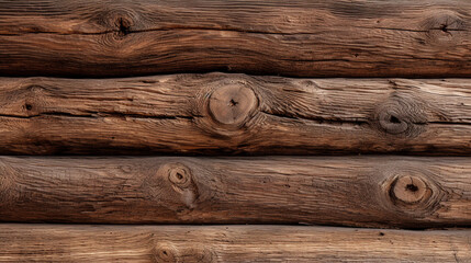 Wall Mural - Seamless natural wood log cabin wall background texture created with Generative Ai