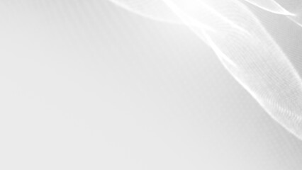 Poster - Dot white gray wave light technology texture background. Abstract big data digital concept. 3d rendering.