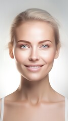 Wall Mural - A beautiful woman model face for skin care background