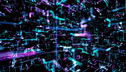 Wall Mural - abstract technology background made of lines