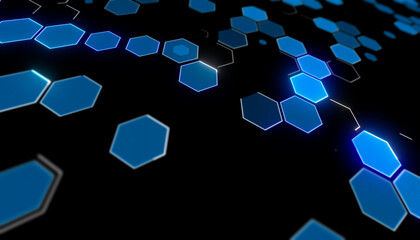 Wall Mural - Abstract technology background made of honeycombs