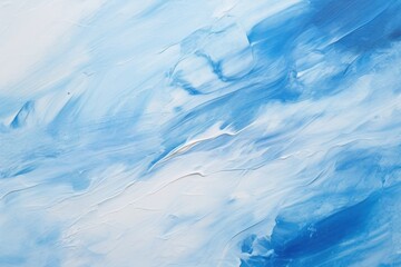 Poster - A close-up view of a painting featuring shades of blue and white. This versatile image can be used in various design projects