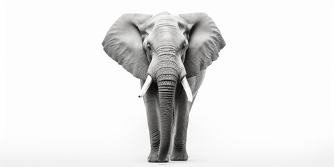 Poster - A black and white photo of an elephant. Suitable for various uses