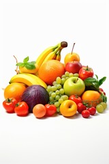 Wall Mural - A pile of various fruits and vegetables. Suitable for healthy eating and nutrition concepts