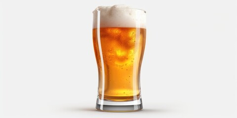 Poster - A glass of beer with a foamy foam. Perfect for advertising or pub-related designs