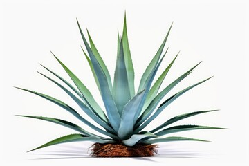 Aufkleber - A blue agave plant sitting on top of a white surface. Perfect for botanical and nature-themed designs