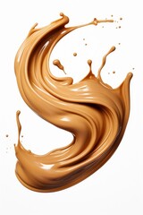 Poster - A captivating image capturing a splash of chocolate on a pristine white surface. Perfect for food blogs, dessert recipes, or advertising campaigns