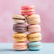 A photo of an minimalist Macaroons Background created with Generative Ai